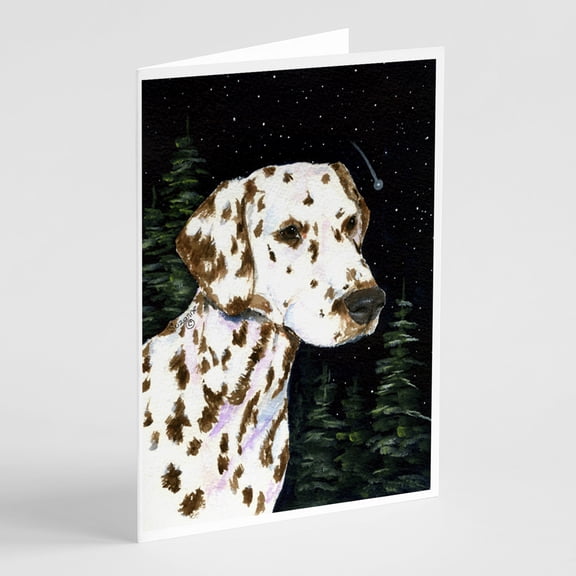 Starry Night Dalmatian Greeting Cards and Envelopes Pack of 8