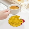 thumbnail image 4 of Japceit Hand Crocheted Tea Coaster Set, Chick Themed Drink Coaster for Table Protection, Handmade Gift for Tea Lover, Kitchen, Home Decor, Unique Accessory, 4 of 6