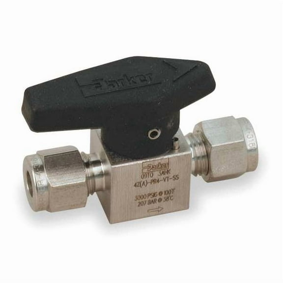 Parker Rotary Plug Valve,1/4 In,316 SS,1/4 Turn 4A-PR4-VT-SS