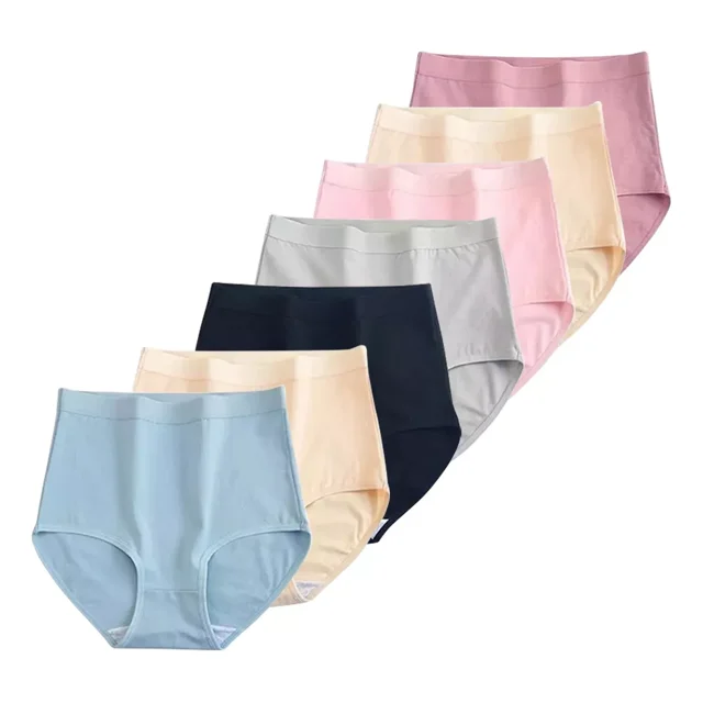 7pcs Bragas De Algodón Ropa Interior De Mujer De Gran Tamaño