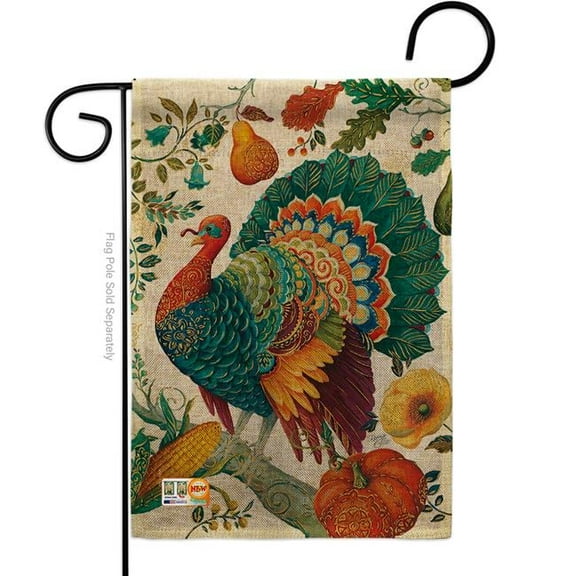 Breeze Decor BD-BI-G-105057-IP-DB-D-US18-WA 13 x 18.5 in. Suzani Turkey Burlap Garden Friends Birds Impressions Decorative Vertical Double Sided Flag