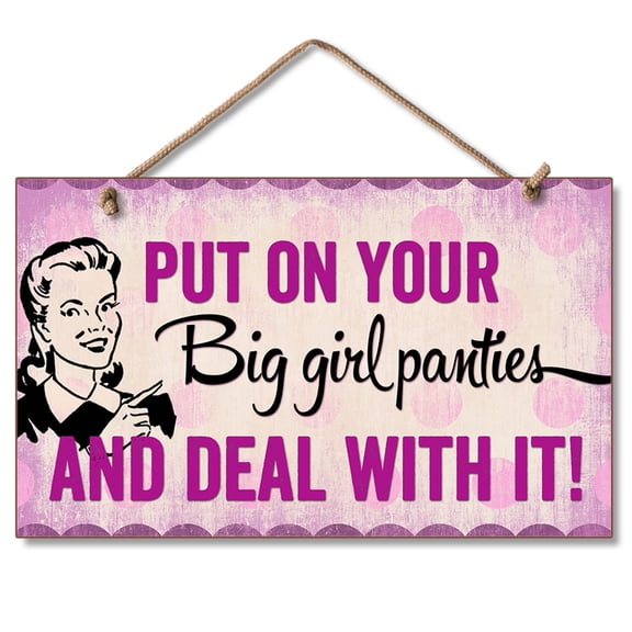 CounterArt "Big Girl Panties" Hanging Wood Wall Sign 9.5" by 5.75"