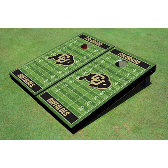University of Colorado Black Matching Football Field Custom Cornhole Boards