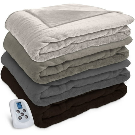Serta Silky Plush Electric Heated Blanket with Programmable Digital ...
