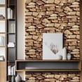 thumbnail image 5 of SEARCHI 3D Brick Effect Wallpaper 0.53 x 9.5m Anti-Fouling Stone Texture, Feature Wall Non-Adhesive Fabrics 3D Flocking Embossed Wallpaper Roll for Wall Decoration, 5 of 7