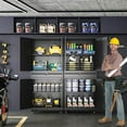 thumbnail image 3 of Fesbos Metal Garage Storage Cabinet with Locking Doors and Adjustable Shelves, Rolling Tool Storage Cabinet with 4 Wheels and 1 Drawer - 73" Steel Locking Cabinet for Garage, Warehouse, 3 of 8