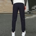 thumbnail image 5 of Men's Casual Slim-Fit Solid Color Nine-Point Pants with Pockets, Ankle-Length Trousers for Business Casual and Daily Outfits,Navy,M, 5 of 8