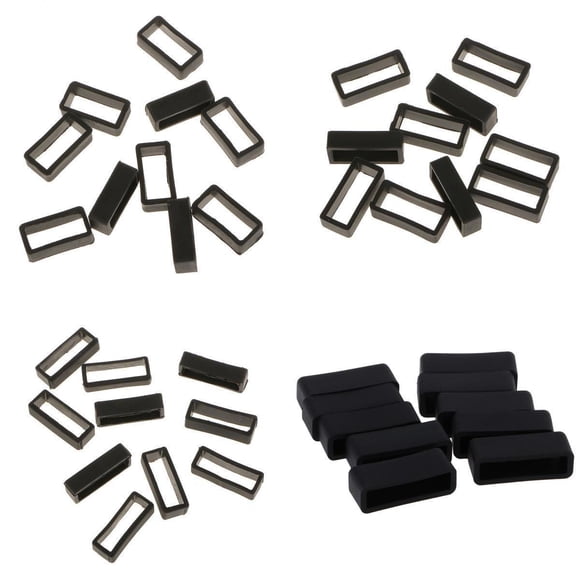 Anillos Retenedores Del Del Tenedor Del Tenedor de La Correa Del Reloj Del Silicón Negro 40pcs