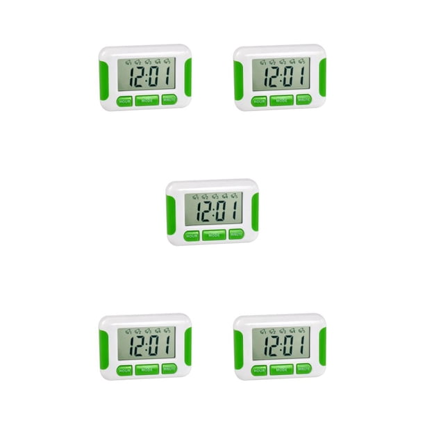 Inteprter Reloj digital con cinco alarmas separadas Recordatorio de pastillas Temporizador electrónico de escritorio multifuncional con Type1 NO1