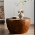 thumbnail image 5 of 31.50"Vintage Style Bucket Shaped Coffee Table with storage function, for Office, Dining Room and Living Room, Brown, 5 of 16