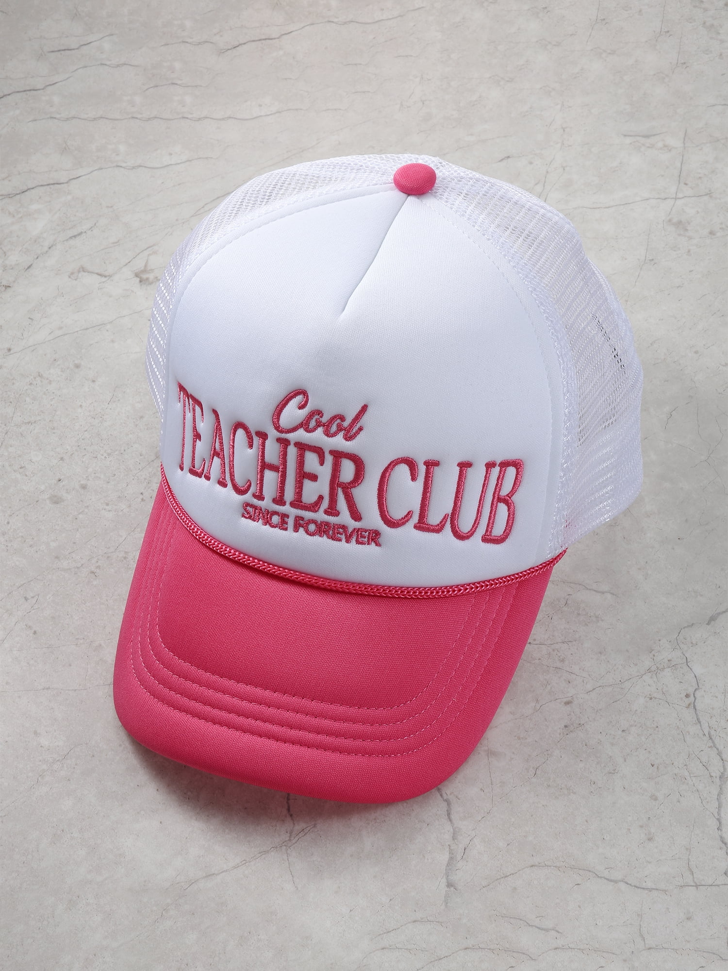 Packed Party Women's Cool Teacher Club Trucker Hat, Pink, 1 Piece