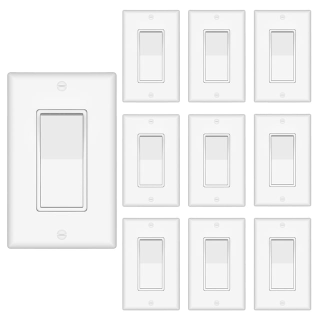 Interruptor de luz eléctrico ThUnderway de 3 vías para decoración, 15 A