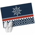 thumbnail image 2 of Nautical Anchor Washable Small Entryway Area Rugs 2'x3', Nautical Anchor Red Stripe Plaid Navy Blue Low Pile Throw Rug Non-Slip Sturdy Edge Binding Carpet for Front Door Floor Room Entry, 2 of 9