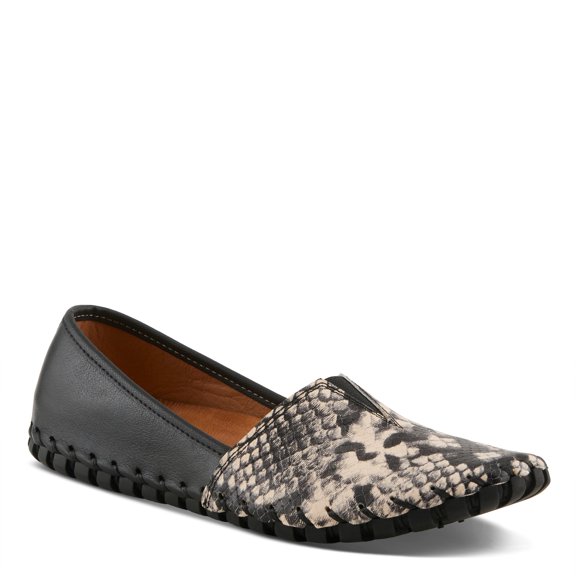 Spring Step Women's Kathaleta Premium Leather Slip-On Moccasin Shoes – Comfortable Flat Shoes with Removable Insole, Rubber Sole & Elegant Stitch Detailing