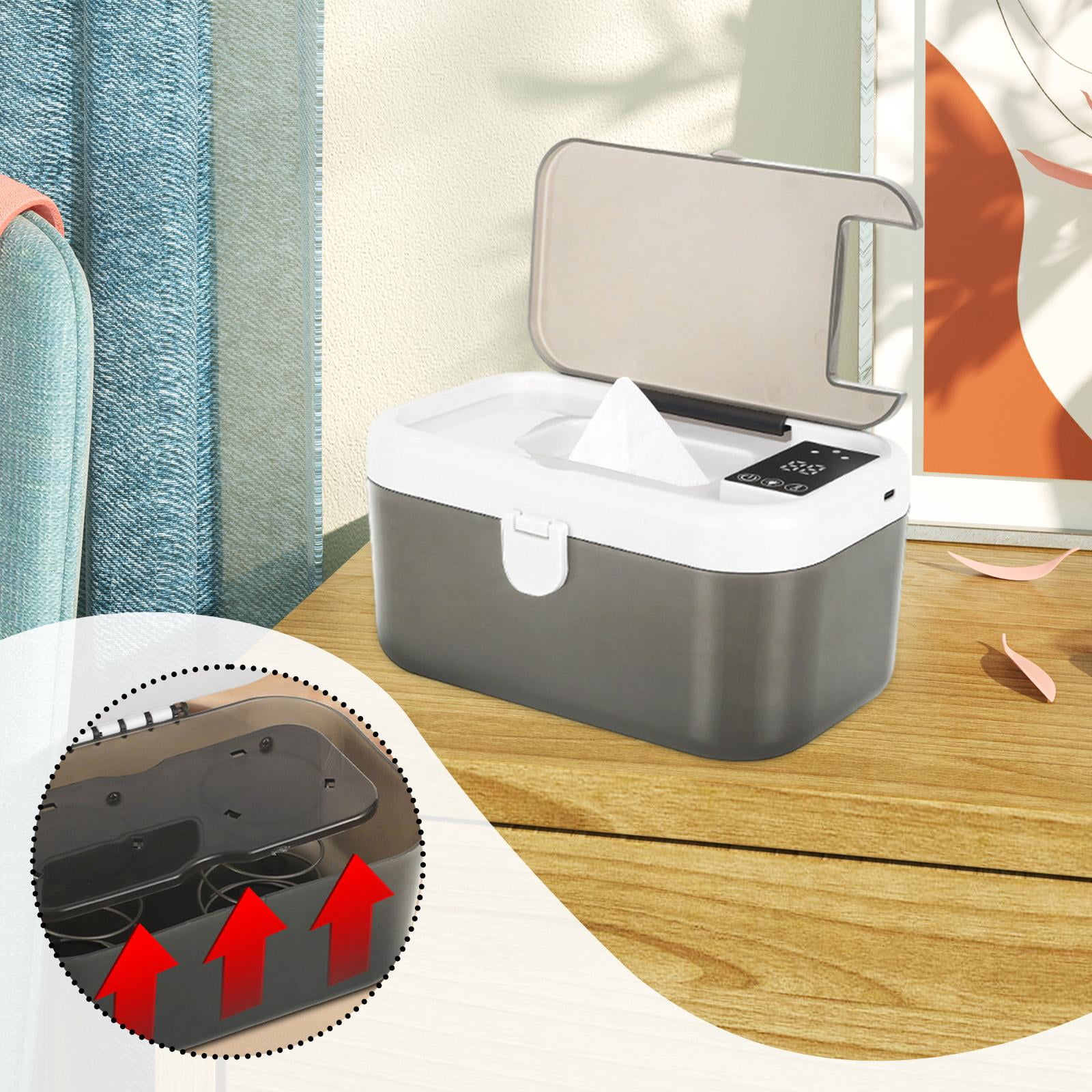Baby Wipe Warmer Wipes Heater Wet Wipe Machine with a Built-in Night Light for Easy Nighttime Diaper Changes