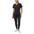 thumbnail image 1 of Adar Pro Flawless Plus Scrub Set For Women - Elevated V-Neck Top & Jogger Scrub Pants - P9600 - Black - 3X, 1 of 7