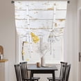 thumbnail image 3 of White Wooden Plank Balloon Curtains 63 Inch Length for Living Room/Bedroom, Country Vintage Farmhouse Wood Grain Rod Pocket Privacy Door Curtains Decorative Tie Up Shade for Window 52"x63", 3 of 8