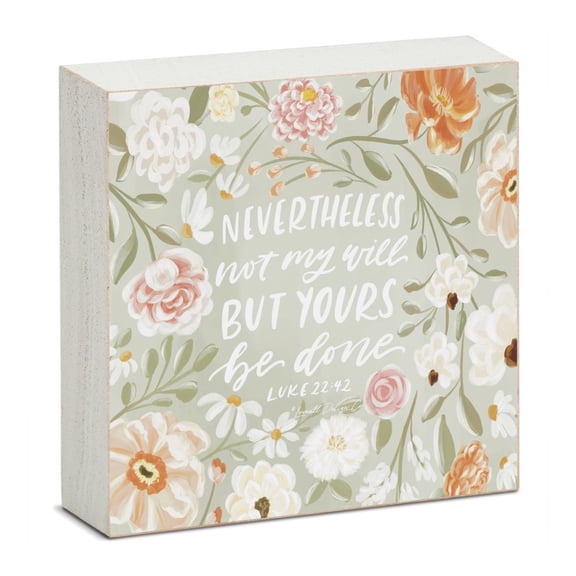 CounterArt "Nevertheless" Freestanding Solid Wood Block Sign