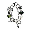 thumbnail image 2 of Llavero con cuentas, pulsera, abalorios para teléfono, decoración de corazón y lazo, llavero para coche, llavero para niños, regalo de recuerdo de Negro, 2 of 9