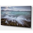 thumbnail image 2 of Waves Splashing Rocks in Norway - Modern Seascape Canvas Artwork, 2 of 3