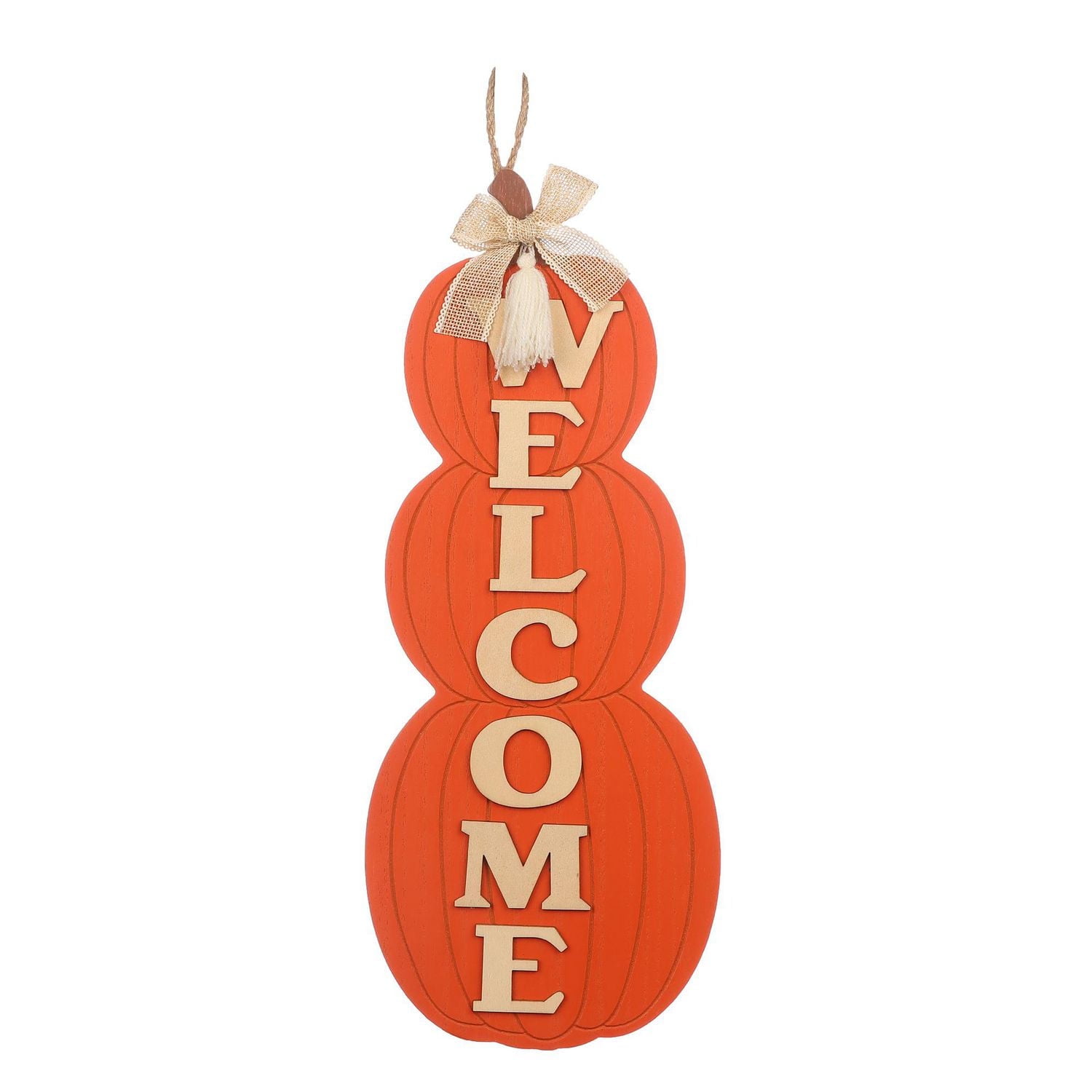 WOOD PUMPKIN WALL DECOR