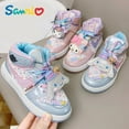 thumbnail image 2 of Sanrios Hellokittys Cinnamoroll My Melody Kuromi zapatillas para niños zapatillas luminosas de dibujos animados zapatos planos casuales zapatos versátiles de caña alta, 2 of 5