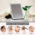 thumbnail image 5 of Folding Lighted Makeup Mirror with 72 LEDs 3 Colors Light Modes USB Rechargable 1800mA Batteries Portable Ultra Thin Compact Vanity Mirror Dimmable Travel Mirror, 5 of 6