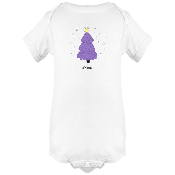 Adorable Purple Xmas Pine Tree Bodysuit Infant -Image by Shutterstock,  6 Months