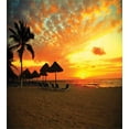 thumbnail image 3 of Ambesonne Beach Duvet Cover Set, Romantic Sunset Scenery, Queen, Orange Yellow, 3 of 3
