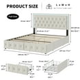 thumbnail image 6 of Homfa Full LED Bed with 4 Drawers, LED Lights Platform Storage Bed Frame with Upholstered Adjustable Button Tufted Headboard, Velvet Beige, 6 of 11
