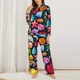 thumbnail image 3 of Bingfone Womens Pajama Sets Underwater Diving Animals Print,Long Sleeve Loungewear Pajamas Set-Xx-Large, 3 of 9