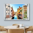 thumbnail image 3 of wall26 Canvas Print Wall Art Window View Vibrant Italian Italy Venice Canal City Wilderness Nature Photography Realism Scenic Landscape Colorful Multicolor for Living Room, Bedroom, Office - 24", 3 of 5