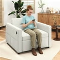 thumbnail image 2 of HOMCOM Fauteuil-Lit, Petit Sofa Escamotable avec USB, Crème, 2 of 10
