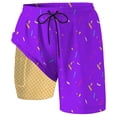 thumbnail image 4 of Boys Swim Trunks with Compression Liner Ice Cream Shorts Drawstring Quick Dry Swim Shorts for Boys Summer Beachwear, 4 of 5