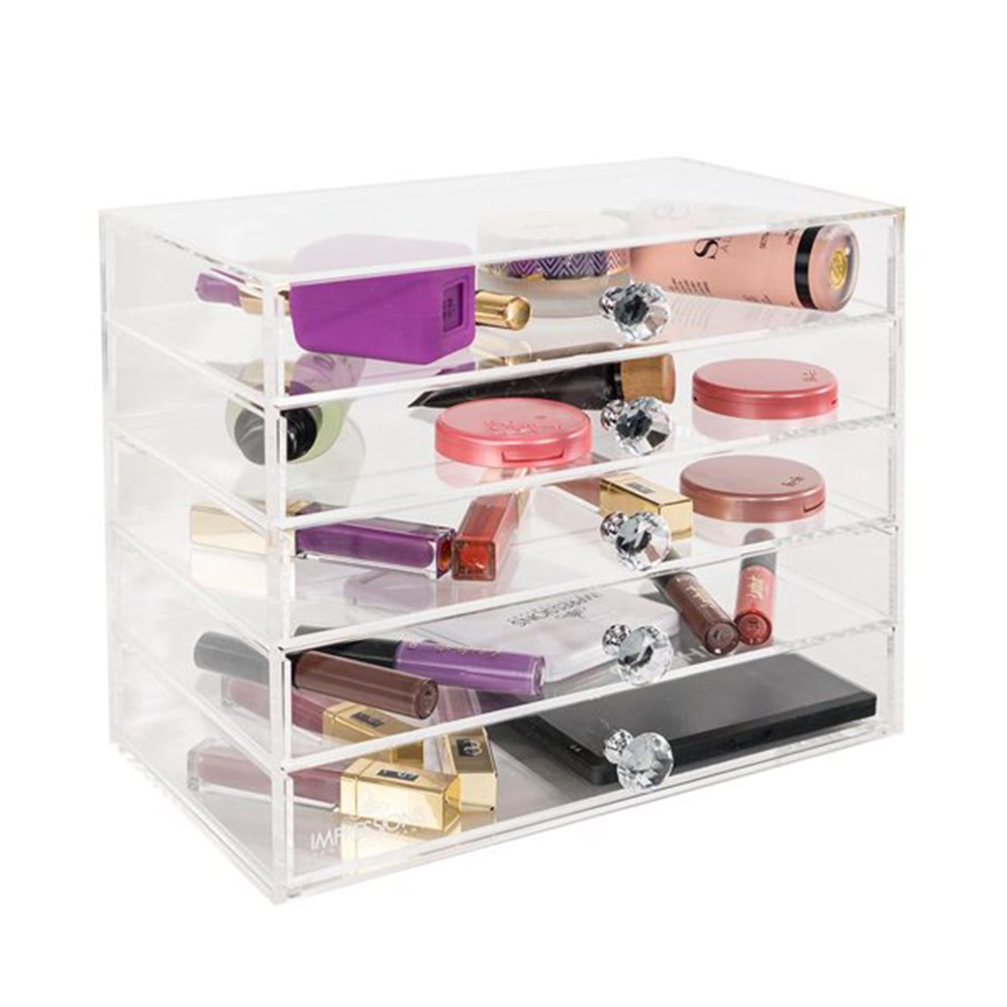 Impressions Vanity Diamond Collection Tier Slim Acrylic Makeup Organizer with Crystal Clear(Clear) - Walmart.com