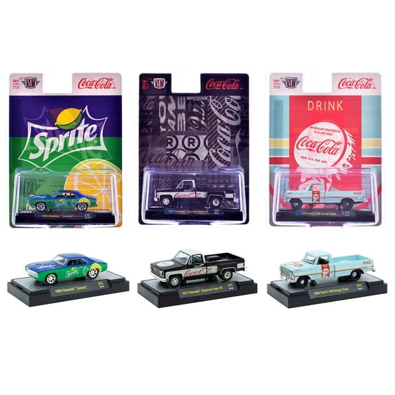 "Sodas" Set of 3 pieces Release 55 Limited Edition to 10000 pieces Worldwide 1/64 Diecast Model Cars by M2 Machines