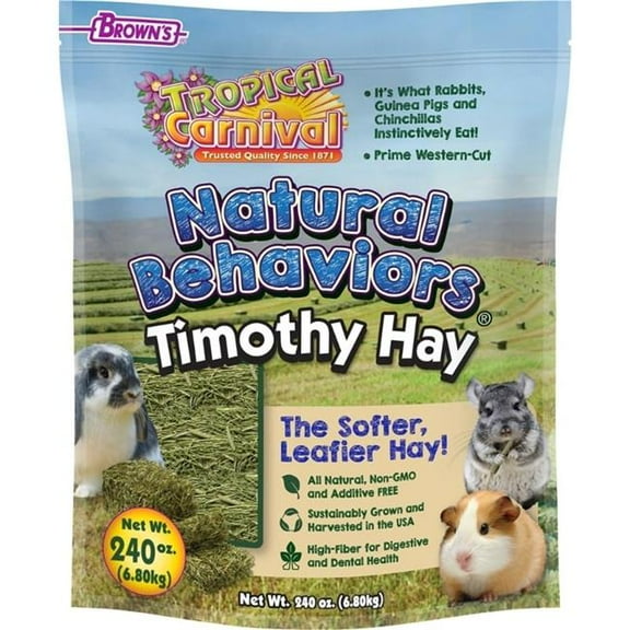 Browns 45074 Tropical Carnival Natural Behaviors Timothy Hay - 240 oz