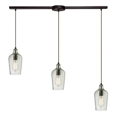 

Elk Home Hammered Glass 36 Wide 3-Light Pendant - Oil Rubbed Bronze with Clear