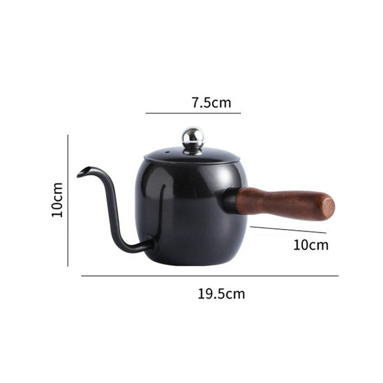 500ml Stainless Handle Drip Coffee Maker Long Gooseneck Kettle Snapper and Narrow Spout Kettle - Black, Size: 19.5x10cm