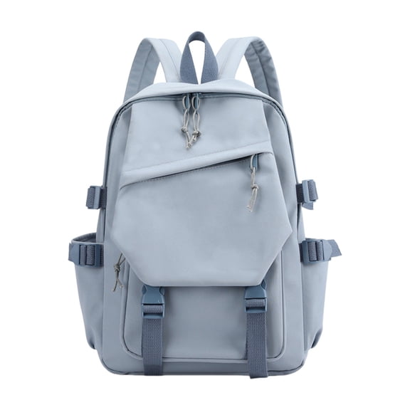 Lightweight Nylon Backpack, Clasic Solid-Colored Water Resistant Laptop Backpack, 11.41x5.11x16.53Inch Multi Pockets Book Bag, Casual Travel Daypack for Daily Commute Outdoor Use, Blue