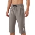 thumbnail image 2 of EaskTriop Men's Casual 3/4 Crop Jogger Pants Below Knee Sweatpants with Zipper Pockets, Performance Breathable Workout Outdoor Trousers, 2 of 6
