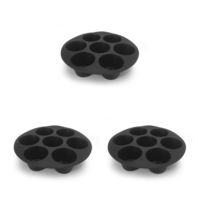 Moyic Freidora de aire, molde para taza de pastel, antiadherente, resistente al calor, 7 cavidades, molde para hornear muffins, reutilizable, lavable, Type4 NO4 Moyic CBP332148