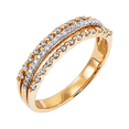thumbnail image 2 of Women's Welry 1/3 cttw Diamond Triple Row Band Ring in 10kt Yellow Gold, 2 of 4