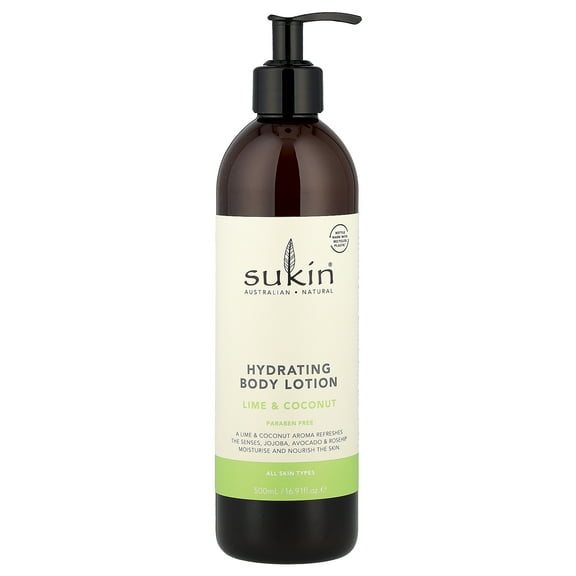 Sukin Hydrating Body Lotion, All Skin Types, Lime & Coconut, 16.91 fl oz (500 ml)