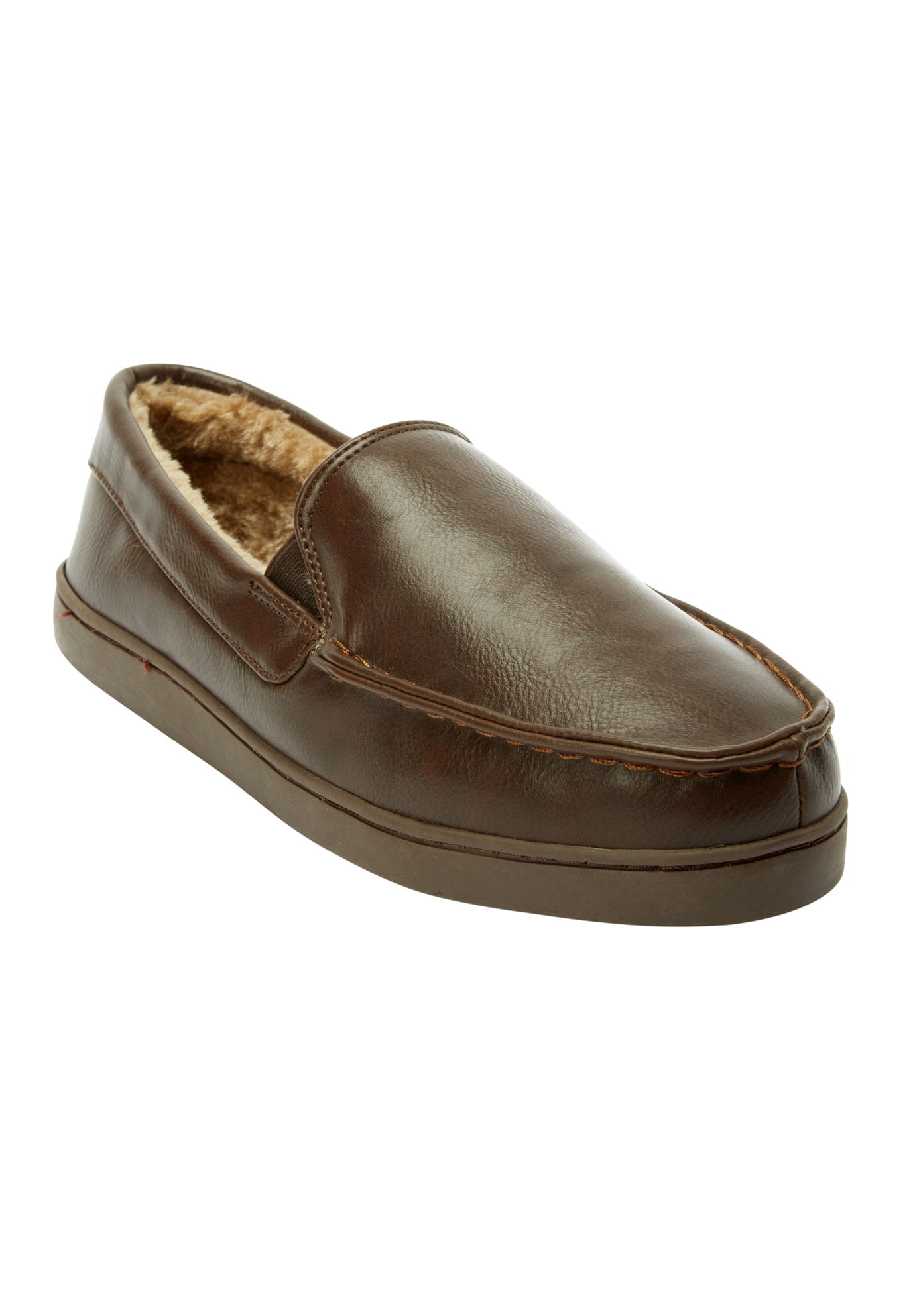 Mens Leather Slippers with Memory Foam Insole M006 