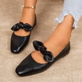 thumbnail image 6 of IEMIEMIEM Ballet Flats for Women 2026 Pointed Toe Leather Bow Mary Janes Comfortable Casual Slip On Office Walk Dress Shoes Black 7.5 Wide, 6 of 8