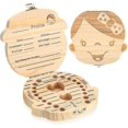 thumbnail image 1 of ZHAOCHENG Caja de madera para dientes, caja para dientes de leche para niñas, caja para dientes de leche, caja para dientes, caja de almacenamiento, caja para dientes para guardar dientes de leche, ca, 1 of 5