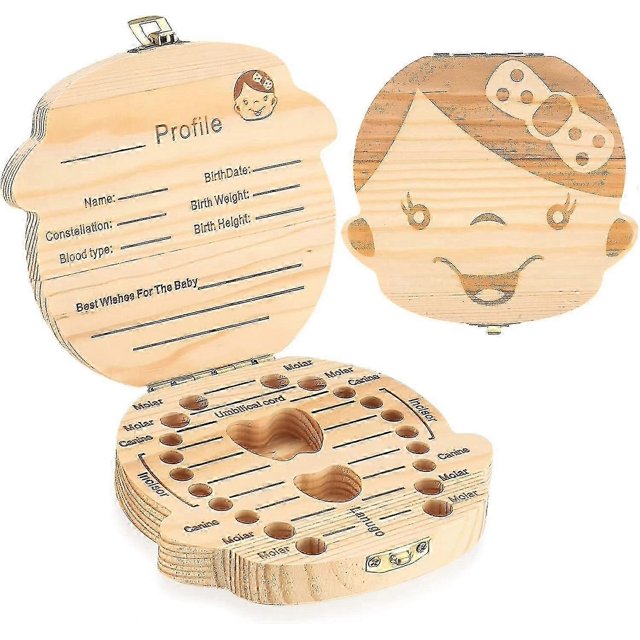 ZHAOCHENG Caja de madera para dientes, caja para dientes de leche para niñas, caja para dientes de leche, caja para dientes, caja de almacenamiento, caja para dientes para guardar dientes de leche, ca