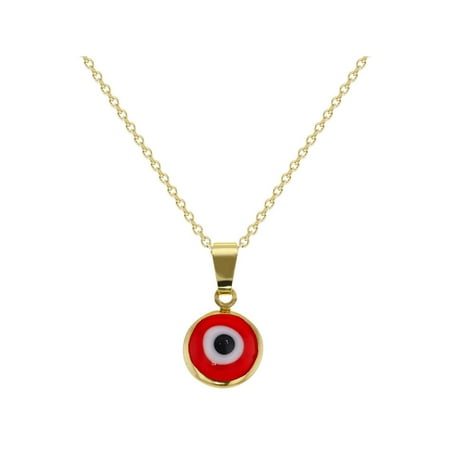 - 18k Gold Plated Protection Evil Eye Pendant Necklace Amulet Ladies 19