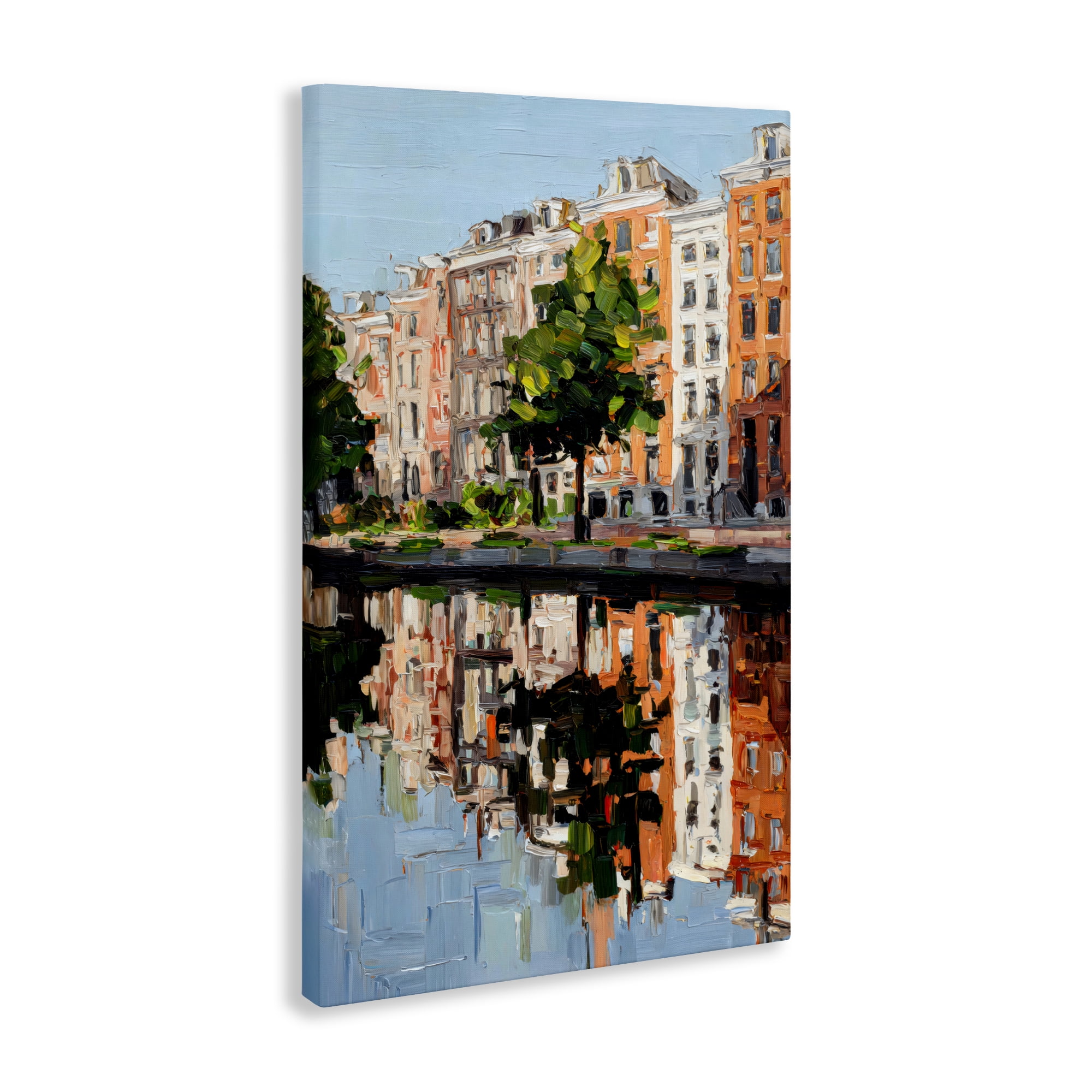 Stupell Industries Waterside Apartments on Canal Canvas Wall Art, design by Petal Prints Design